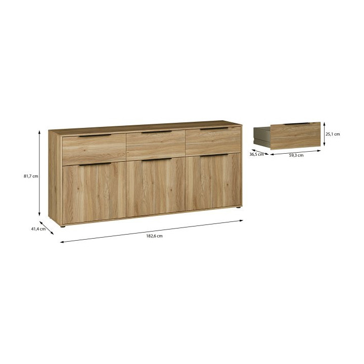 ORKNEY KOMODA 182CM Dąb Mauvella