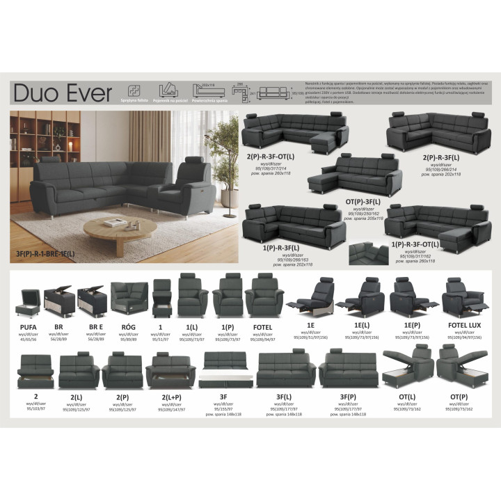 NAROŻNIK MODUŁOWY DUO EVER 3F(P)-R-2(L) GR.3